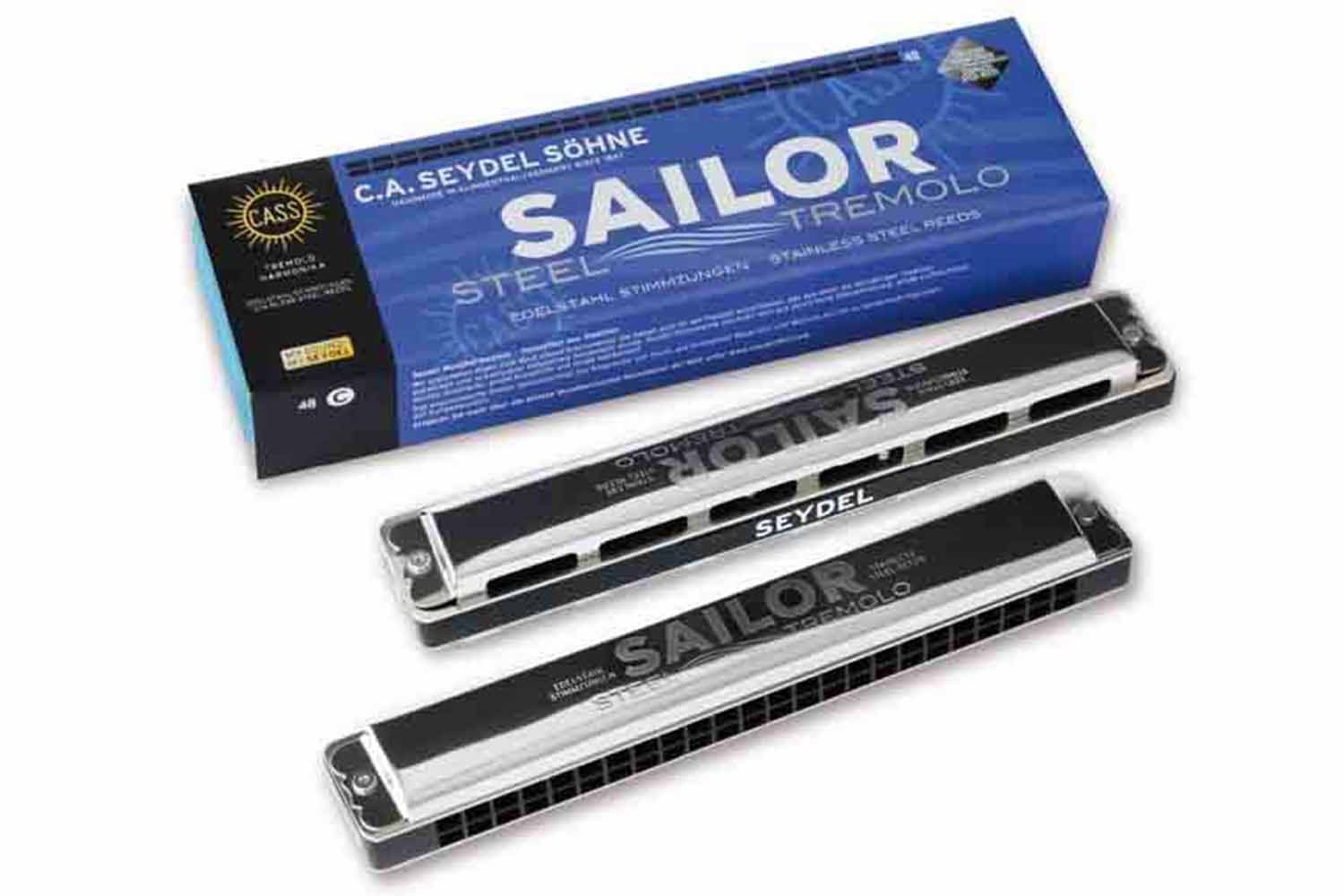 Тремоло губные гармошки Seydel Sohne 26480G Sailor Steel G - Губная гармошка тремоло - фото 1