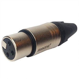 Разъем XLR SHNOOR S3FX Трехконтактный штекер XLR мама с никелированным корпусом и посеребренными контактами - фото 1