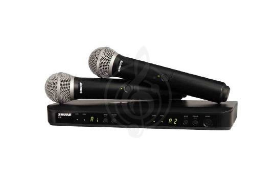 Радиосистема с ручным передатчиком SHURE BLX288E/PG58 M17 вокальная двухканальная радиосистема с ручными передатчиками PG58 - фото 1