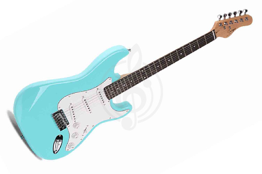 Электрогитара Stratocaster Smiger L-G1-ST-GR - Электрогитара, бирюзовая - фото 1