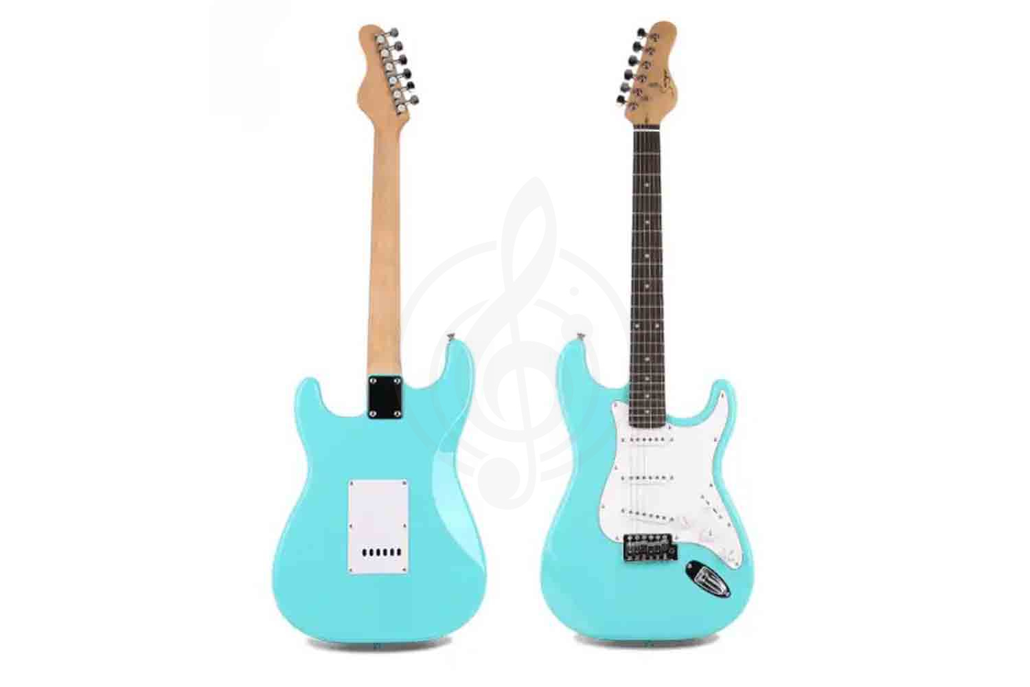 Электрогитара Stratocaster Smiger L-G1-ST-GR - Электрогитара, бирюзовая - фото 5