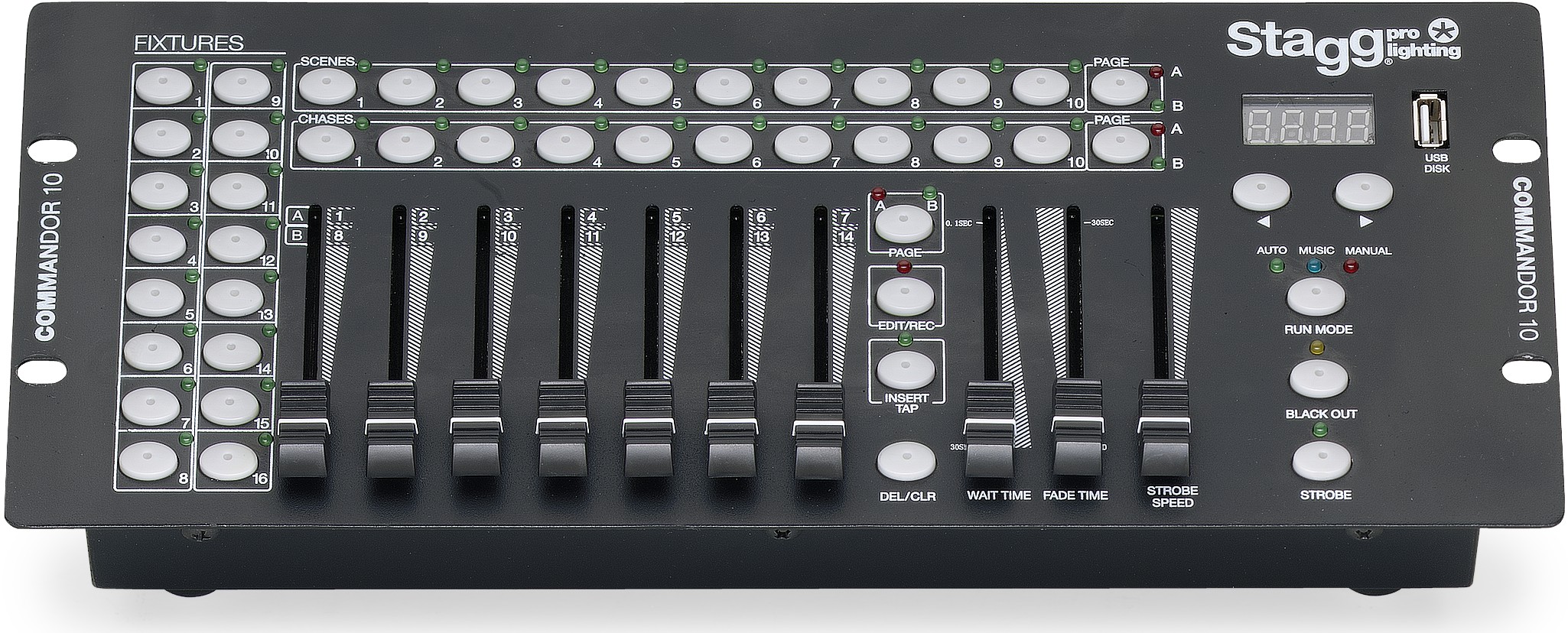  STAGG COMMANDOR 10-2-DMX контроллер с USB .Каналы: 224 DMX каналов .Протокол: DMX512/RDM - фото 1