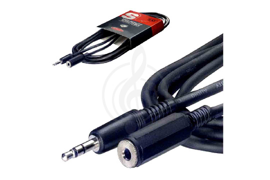 STAGG SAC3MPSMJS аудио шнур JACK mini(m) stereo-JACK mini(f) stereo, серия DELUXE, длина 3,0 метра - фото 1 Удлинитель для наушников STAGG SAC3MPSMJS аудио шнур JACK mini(m) stereo-JACK mini(f) stereo, серия DELUXE, длина 3,0 метра - фото 1