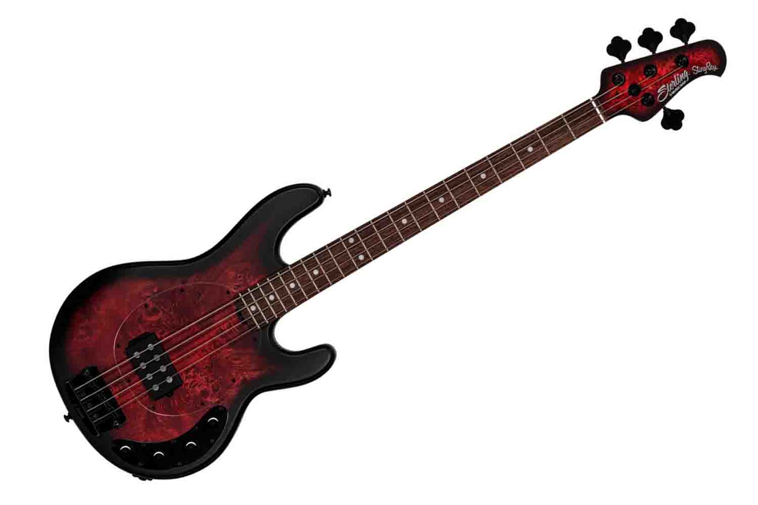 Бас-гитара STERLING StingRay HH Dark Scarlet Burst - Бас-гитара 4 струны - фото 1