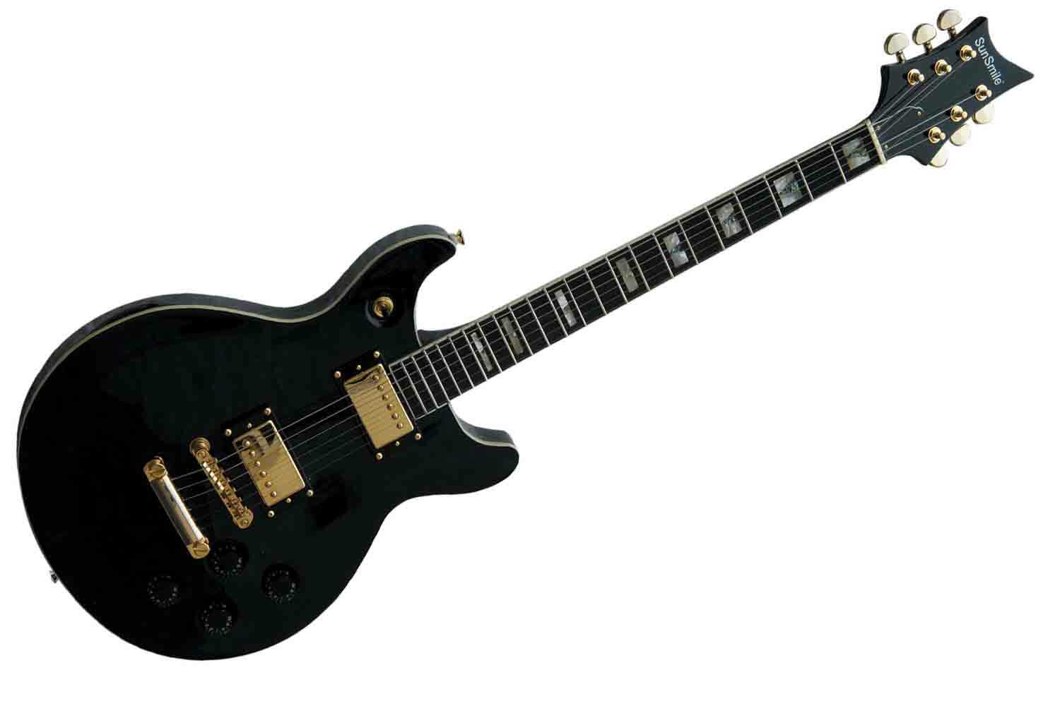 Электрогитара Les Paul Sunsmile SCPQ-285 - Электрогитара, черная - фото 1