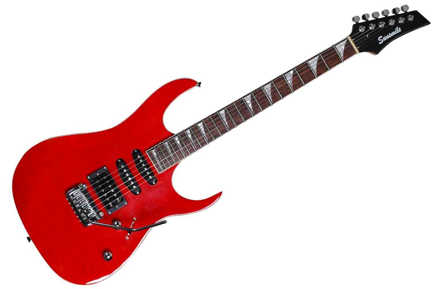 Электрогитара Superstrat Sunsmile SJS-12 - Электрогитара, красная - фото 1