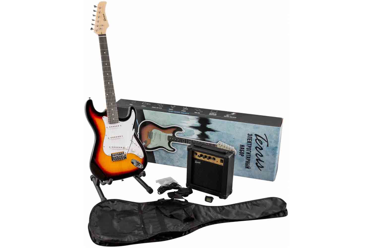 Электрогитара Stratocaster TERRIS TPACK-1 SB - Комплект электрогитары - фото 1
