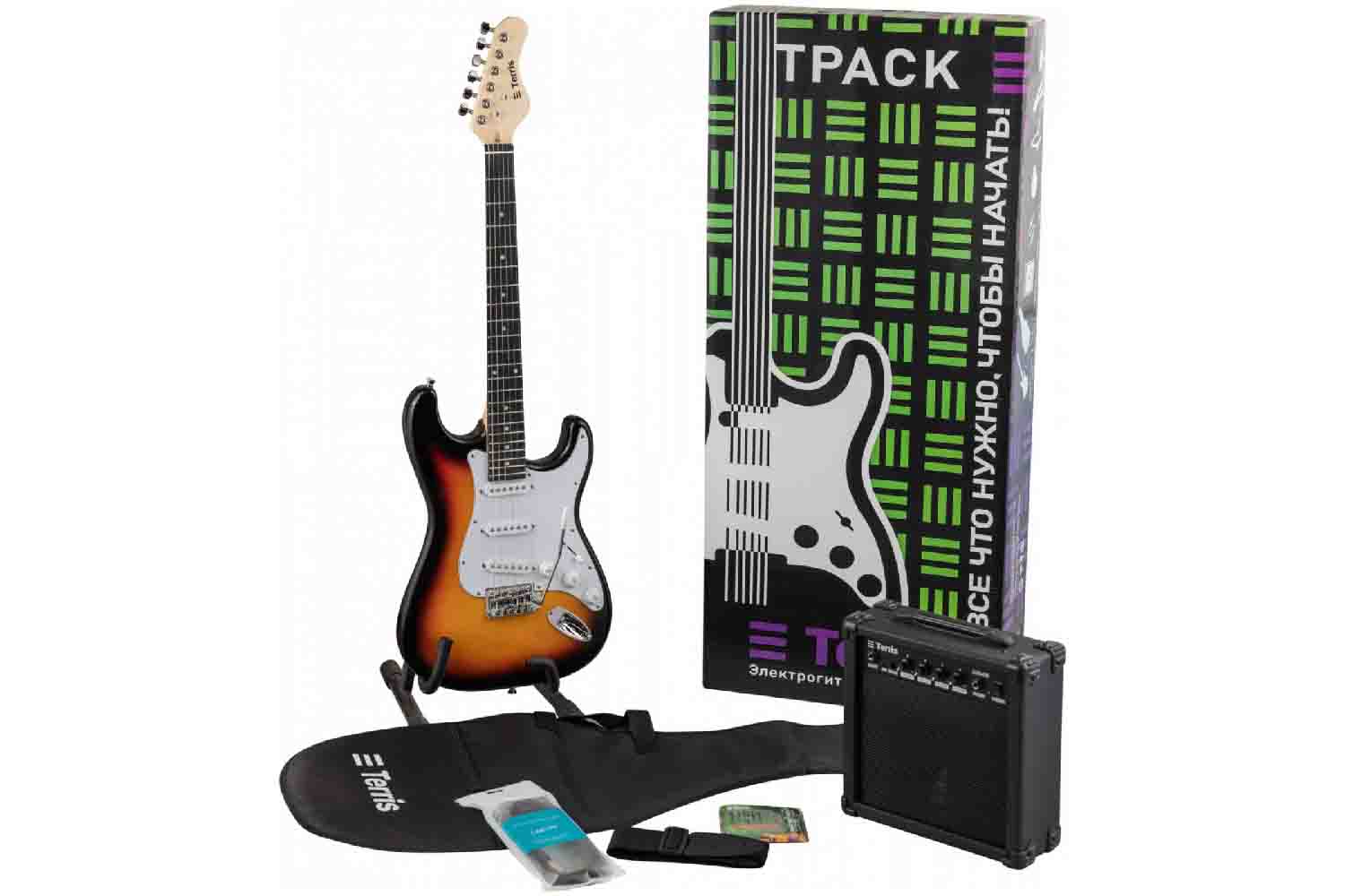 Электрогитара Stratocaster Terris TPACK-TST-045 SB - Комплект электрогитары - фото 1