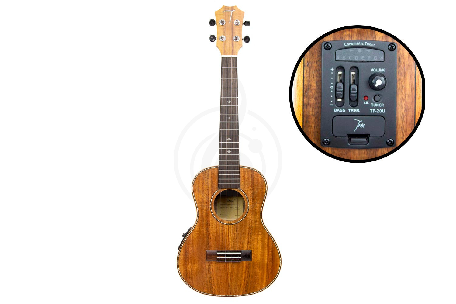 Укулеле тенор TOM TUT-700E - укулеле тенор с чехлом со звукоснимателем - фото 2