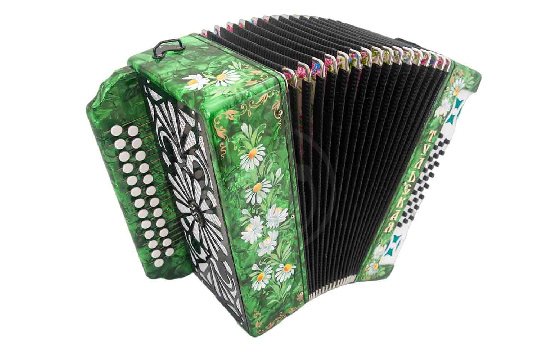 Гармонь Тульская гармонь - G-21-C-GR 301М 25х25-III с двумя ремнями, зеленая - фото 1