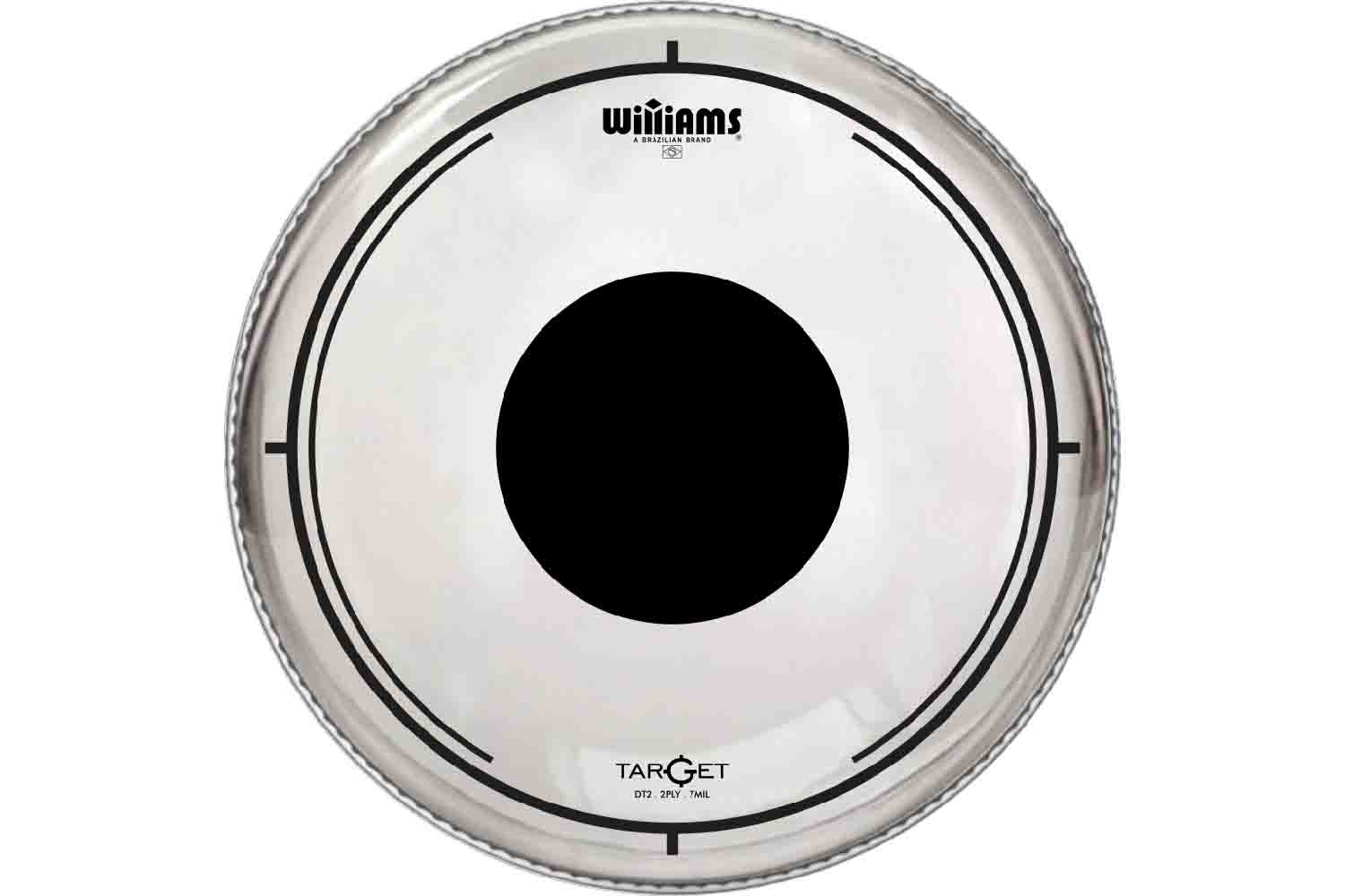 Пластик для томов Williams DT2-7MIL-08 Target Dot Series Clear - Пластик для том-барабана 8", прозрачный - фото 1