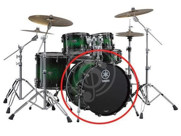 Бас-барабан Yamaha LNB2216(ESS) бас барабан 22"х16", дуб, 8 слоёв, цвет Emerald Shadow Sunburst - фото 1
